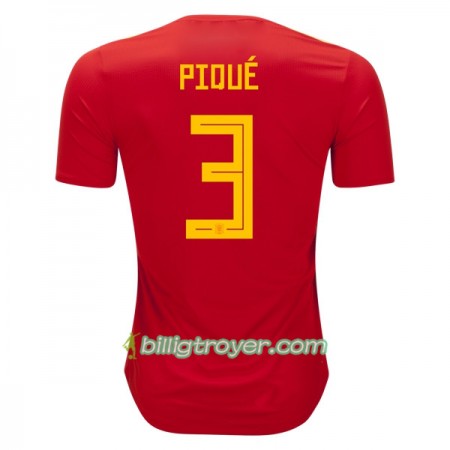 Billige Fotballdrakter Spania Pique 3 VM 2018 Hjemmedraktsett